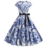 50s60s Retro Dress Fashion Printed Dress