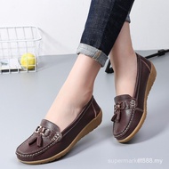 Premium Women's Leather Loafers - Big Size 44, Slip-On Design Z1G0