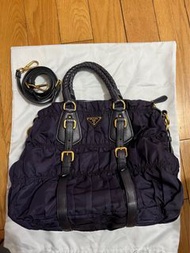 （正品）Prada 尼龍高菲包 手提包 側背包 紫色