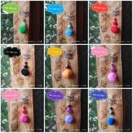 Beautiful Pom-Pom Brooch with Chanel and Strawberry Models