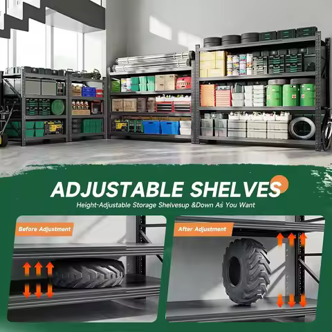 Heavy Duty Adjustable Metal Storage Shelving Unit,4Tier Large Utility Rack,71.3"W,5000LBS Capacity,f