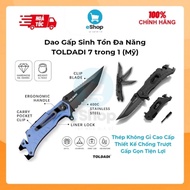 Dao Gấp Sinh Tồn Đa Năng TOLDADI 7 Trong 1 (Hàng À Má Zôn) Thích Hợp Dã Ngoại Camping...
