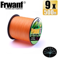 Frwanf 500M 9 Strands Fishing PE Line Braided Fishing Line Wires X9 Jigging Line Color Orange