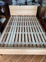 櫸木雙人床架 Queen Size Bed Frame (無螺絲 易裝易拆)
