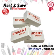 BEST & SAVE 5'S Student Eraser K002-W Faster Dust Free Eraser