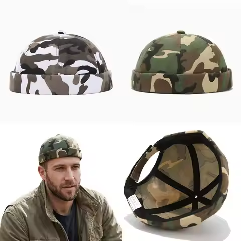 Fashion Melon Skin Hat Adjustable Hip Hop Docker Cap Brimless Sun Hat Outdoor