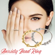 Anxiety Ring Cross-Border Amazon Turnable Round Bead Ring Anxiety Decompression Creative Female Ring