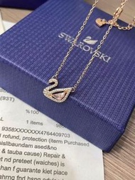 ✨送禮首選✨ 施華洛世奇DAZZLING SWAN浪漫粉鑽跳動天鵝玫瑰金項鍊 | Swarovski Dazzling Swan Pink Dancing Crystal Rose Gold Neck