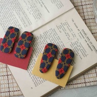 古董領帶改製髮夾-Chanel-櫻花紅-兩入一組