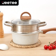 JEETEE Stainless Steel Steamer Tray Multi-functional Steaming Rack Thickened Steamer for Food Siomai and Siopao makapal big 20/24/28CM