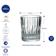 แก้วน้ำ Duralex Manhattan แก้วน้ำสั้น แก้วน้ำสูง แก้ววิสกี้ tempered glass
