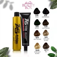 Ashley Shine Hair Color 60ml Bio-Keratin Colors + Oxidizing Cream 60ml Brown Light Blonded Ash Black