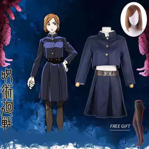 Anime Jujutsu Kaisen Cosplay Costume Kugisaki Nobara Tatoo Girls Women Dress Uniform Full Set