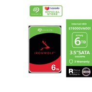SEAGATE IronWolf NAS HDD ST6000VN001 / 6TB / 3.5" / 5400RPM / C/256MB / SATA 6GB/s (ฮาร์ดดิสก์) *ฟรี
