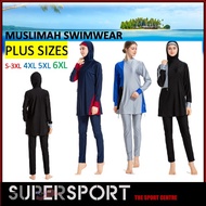 Muslimah Swim Wear Islamic Swimsuit Swim L023 (ANTI-SPF) PLUS SIZES 3XL 4XL 5XL 6XL with tudung Tops