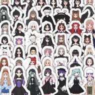 Cutting Pack Stickers, Mysterious Girl Stickers, Dark Dressed, 100Pcs, Cute, Cool Aesthetic Series f