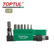 TOPTUL 8PCS 1/4" Hex Drive Hexagon Bit Set - 30mm GAAL0803