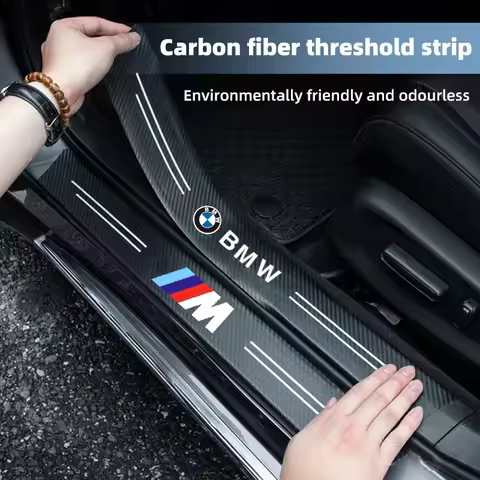 Carbon Fiber Car Door Sill Protector Stickers For BMW M E46 E90 E60 F30 E39 F10 F20 E87 E36 F20 F30 