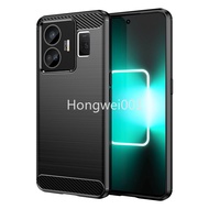 Phone casing For Realme GT Neo 5 Neo 3 GT3 Shockproof Armor Carbon Fiber Hybrid Brush TPU Case Cover
