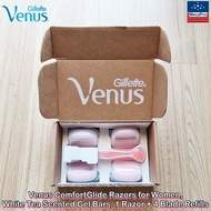 Gillette® Venus ComfortGlide Razors for Women White Tea Scented Gel Bars 1 Razor + 4 Blade Refills ย