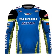 Suzuki Ecstar Popular Full Sublimation Dry-fit Motorcycle Jersey Motorcycle Riding Clothes Long Slee
