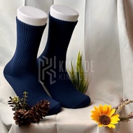 Plain Navy Long Socks - KINSIDE