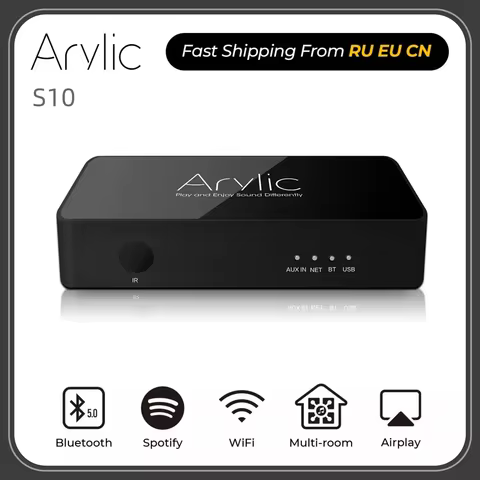New Arylic S10+ WiFi And Bluetooth 5.0 HiFi Stereo Audio Amplifier With Tadil Airplay DLNA Internet