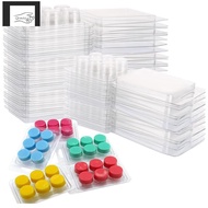 150 Pack Wax Melt Clamshells Molds, 6-Cavity Clear Empty Plastic Round Shape Square Wax Melt Contain