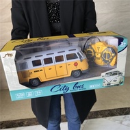 Boys and girls electric remote control school bus toy car can open the door bus ambulance ambulance 
