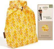 Kumanu Organic Beeswax Cloth Bread Bag Krummelkarl H 35 cm x W 29 cm with Stand and Closure Natural 