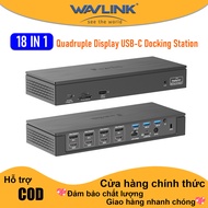 WAVLINK USB Hub Type C Quadruple Display Docking Station 18 in 1 USB-C Thunderbolt 3 Dock Cổng Chia