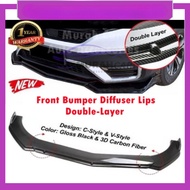 New Car LIPS Double Layer Universal FRONT BUMPER DIFFUSER LIP AXIA BEZZA MYVI WIRA SAGA PERSONA