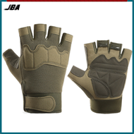 JBA Gym Gloves Men Half Finger Adjustable Velcro Durable Anti-Slip Palm Weight Lifting Gloves Breath