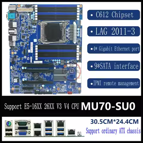 For Gigabyte MU70-SU0 X99 server motherboard BMC remote 4 gigabit network card soft routing NAS E5-2