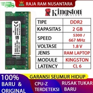 Kingston DDR2 LAPTOP RAM 2GB 5300/667mhz ORI RAM SODIMM 1.8v 2GB