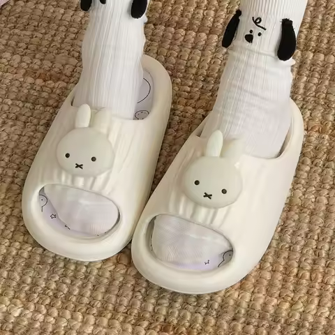Miffy Cartoon Slippers Women Washable Insole Soft Sole Non-slip Indoor Home Casual Outdoor Wear Brea