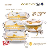 Vicenza Prasmanan Set 3 Wadah Saji B680/3 + 1 Bulat B681/1