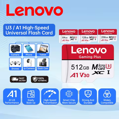 Lenovo Real Capacity Micro TF SD Card 512GB 256GB Flash Memory Card High Speed Cartao De Memoria 128