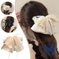 New Black Chiffon Bow Ribbon Clip Temperament All-match Large Ponytail Clip Temperament Hair B2