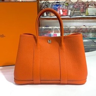 全新HERMES GP30 火焰紅 9T CAPUCINE NEGONDA皮 GARDEN PARTY 30 #BRAND NEW #香榭站正品