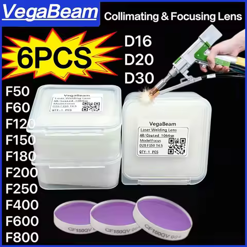 6PCS JGS1 Laser Welding Focus Lens D20 F150 F200 F800 1064nm T3.0 T3.5 T4.5 T5.0 Collimating Lens D1