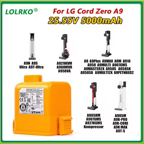5.0Ah lithium ion battery For LG Cord Zero EAC63382204 A9,A9MAX,A9T-Ultra ,P9,A9K-CORE,A9K-PRO,A9N,A