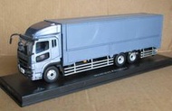 FUSO 1/43 藍灰色三軸箱型貨車模型(貨櫃無字版)---塗裝瑕疵