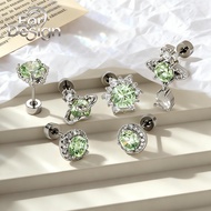 1PC Screw Back Dangle Stud Earring 20G Hypoallergenic Cubic Zircon Earring Flat Back Tragus Helix Pi
