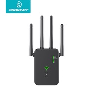 DoomHot WiFi Repeater 2.4/5Ghz Wireless Range Extender WiFi Signal Booster 1200Mbps Wi-Fi Signal Amplifier Network Routers Network Extender for AP Router Range EU Plug