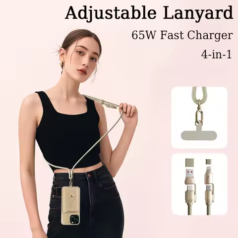 4 in 1 USB Type-C 240W Fast Charge Cable Type-C to Lightning Mobile Phone Lanyard PD27w Charging Cab
