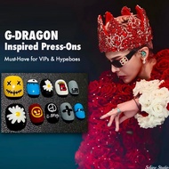 GD Daisy Press On Nails Y2K Cute Cartoon Short Square Fake Nails With Tool Kit