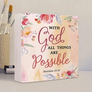 1pc Bible "WITH GOD ALL THINGS ARE POSSIBLE" Suitable For Gift Thanksgiving Gift Birthday Gift Mothe