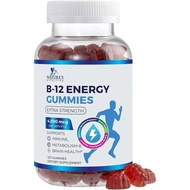 B12 Energy Gummies - 4500 mcg Vitamin B12 Per Serving - Extra Strength Chewable B12 Supplement for E