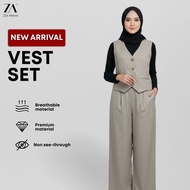 ZOE ARISAH Evasha Adrana Woman blazer Vest Set Formal Casual Office Wear Baju Set Seluar Suit Pants 